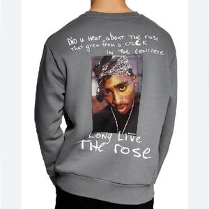 Tupac Rose From Concrete Poem Sweatshirt Unisex XS